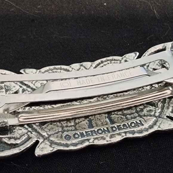 Oberon Design Celtic Peacock Silver Hair Barrette - Picture 7 of 11